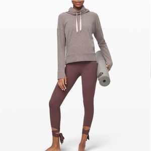 Size 8 pink string/ grey fleece lulu lemon sweater